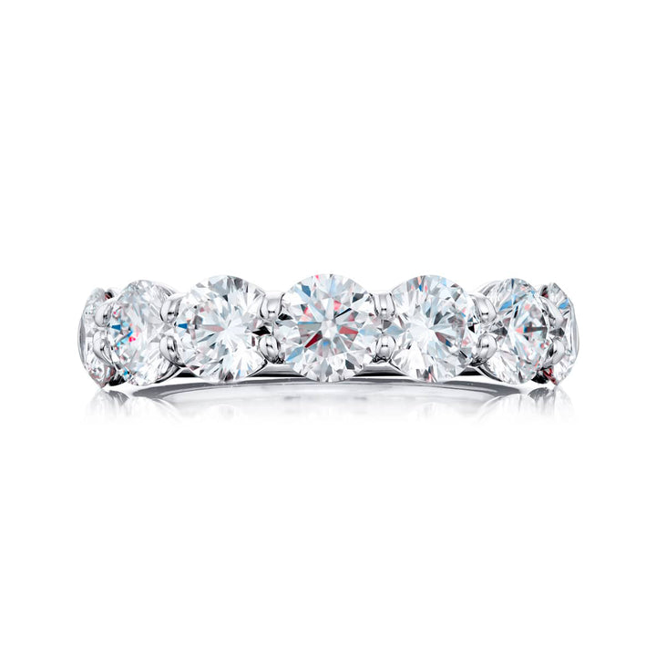 Platinum Round Diamond Single-Row GIA Certified Band