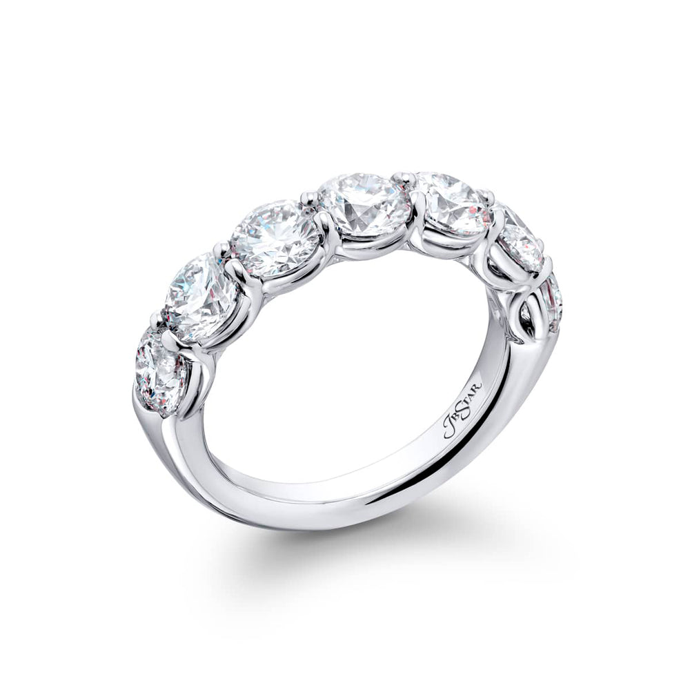 Platinum Round Diamond Single-Row GIA Certified Band