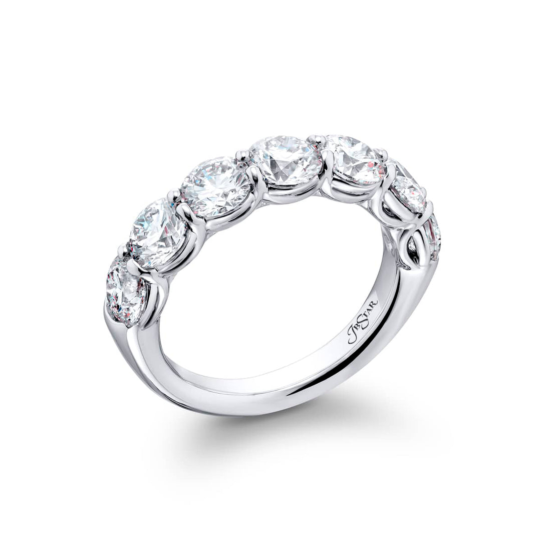 Platinum Round Diamond Single-Row GIA Certified Band