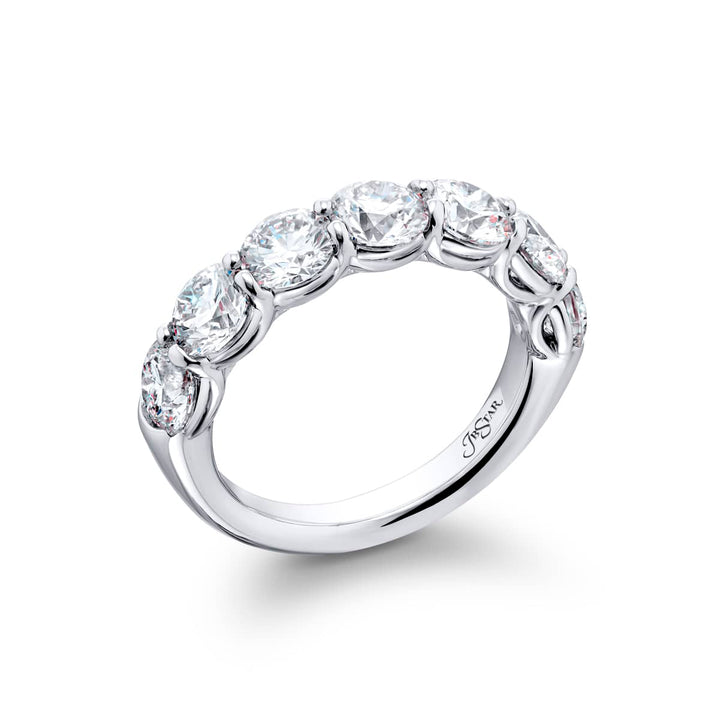 Platinum Round Diamond Single-Row GIA Certified Band