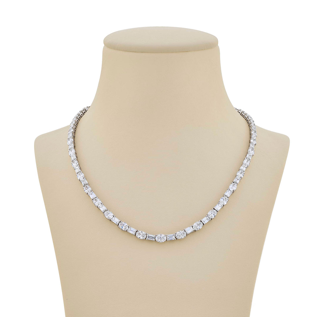 One-of-a-Kind Diamond Necklace  Emerald-Cut & Oval-Cut Diamonds Handcrafted in Pure Platinum