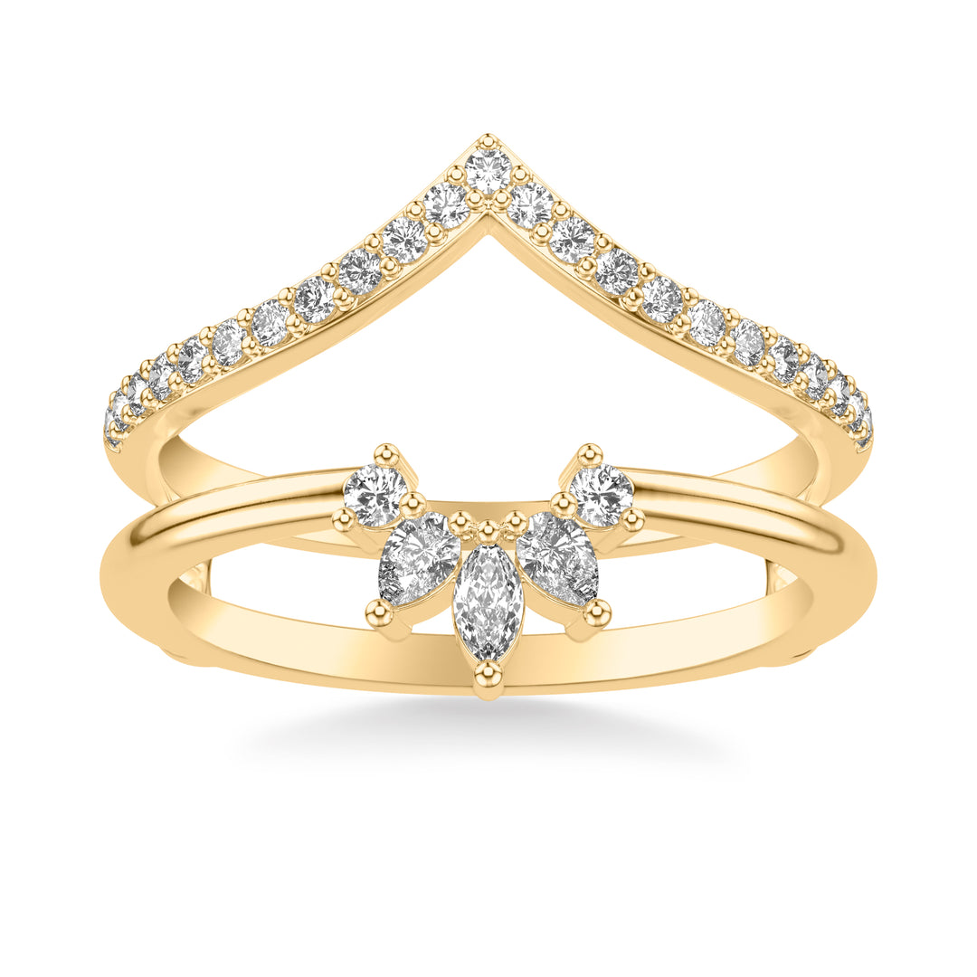 Contemporary Ring Enhancer with Round & Pear & Marquise-shaped Diamonds