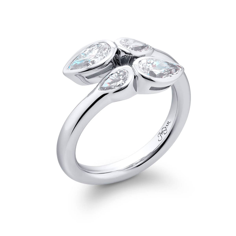 Dazzling Brilliance: Our signature 1.03 ctw. GIA certified Twogether Diamond Ring. These stunning pear-shaped diamonds accompanied by pear-shaped diamonds are handcrafted in pure platinum.