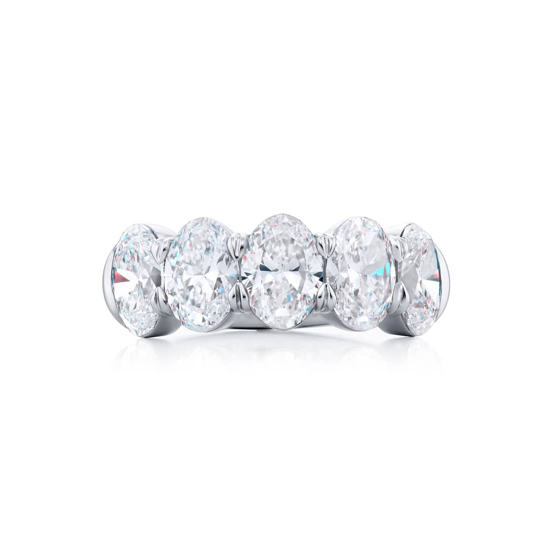 Platinum Oval Diamond Certified Band