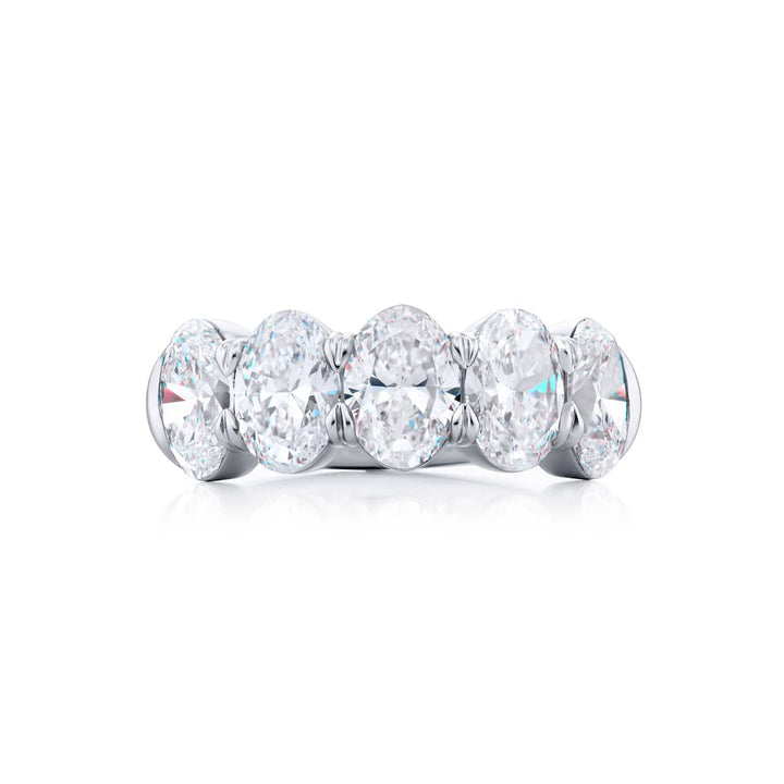Platinum Oval Diamond Certified Band