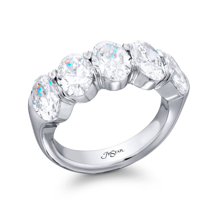 Platinum Oval Diamond Certified Band