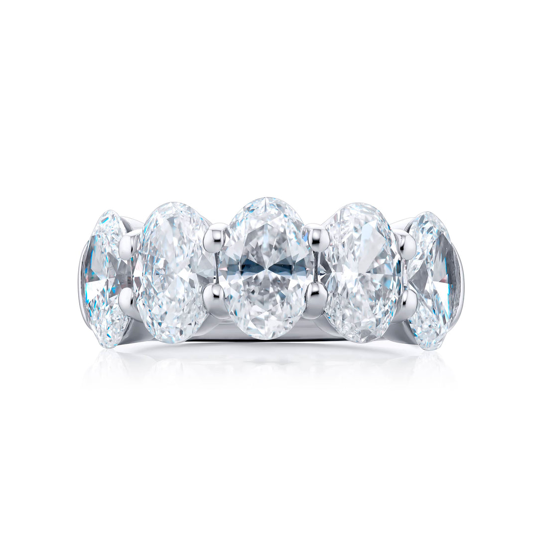 Platinum Oval Diamond Certified Band
