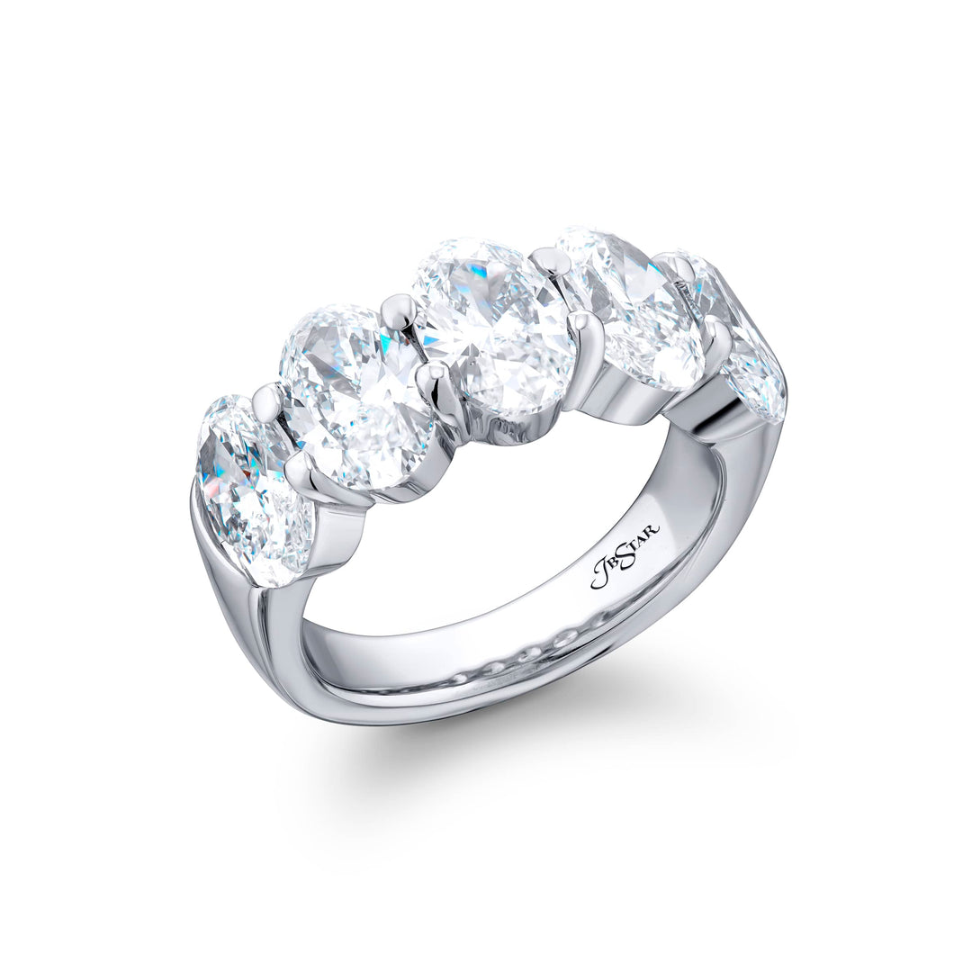 Platinum Oval Diamond Certified Band