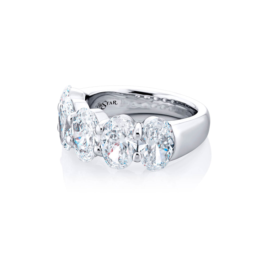 Platinum Oval Diamond Certified Band