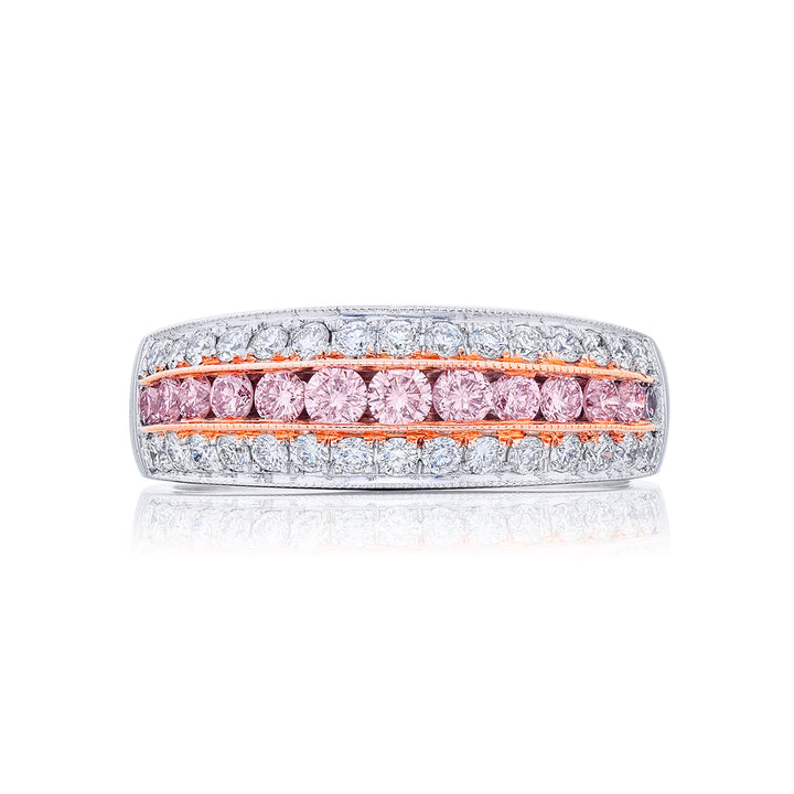 Elegance Elevated: Iconic Multi-Row Fancy Pink Diamond Band