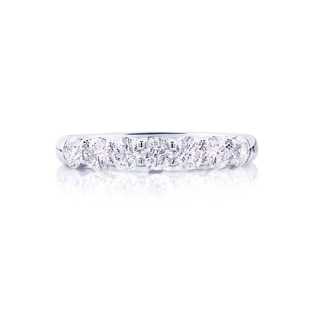 Elegance Elevated | Classic Single-Row Round-Cut Diamond Band in Pure Platinum