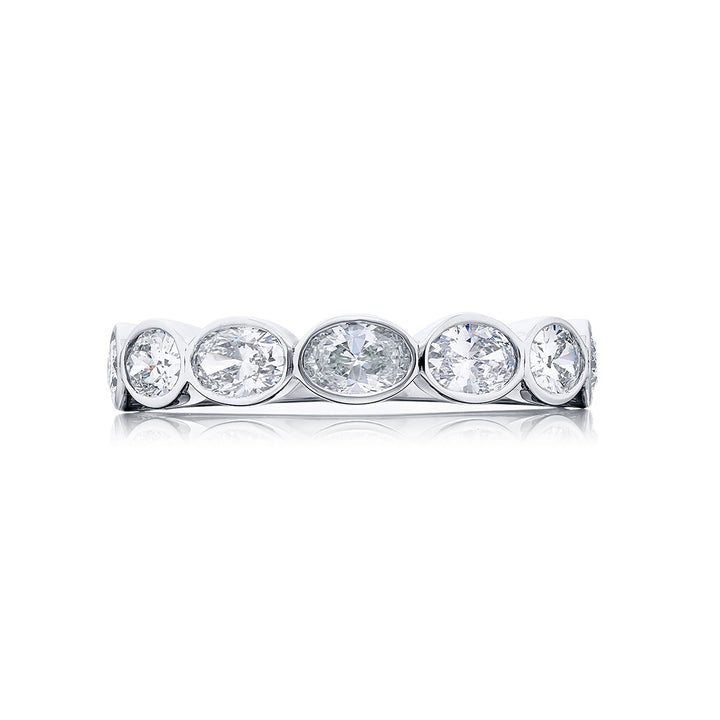Signature East-West Bezel Diamond Band | Oval Diamonds in Pure Platinum