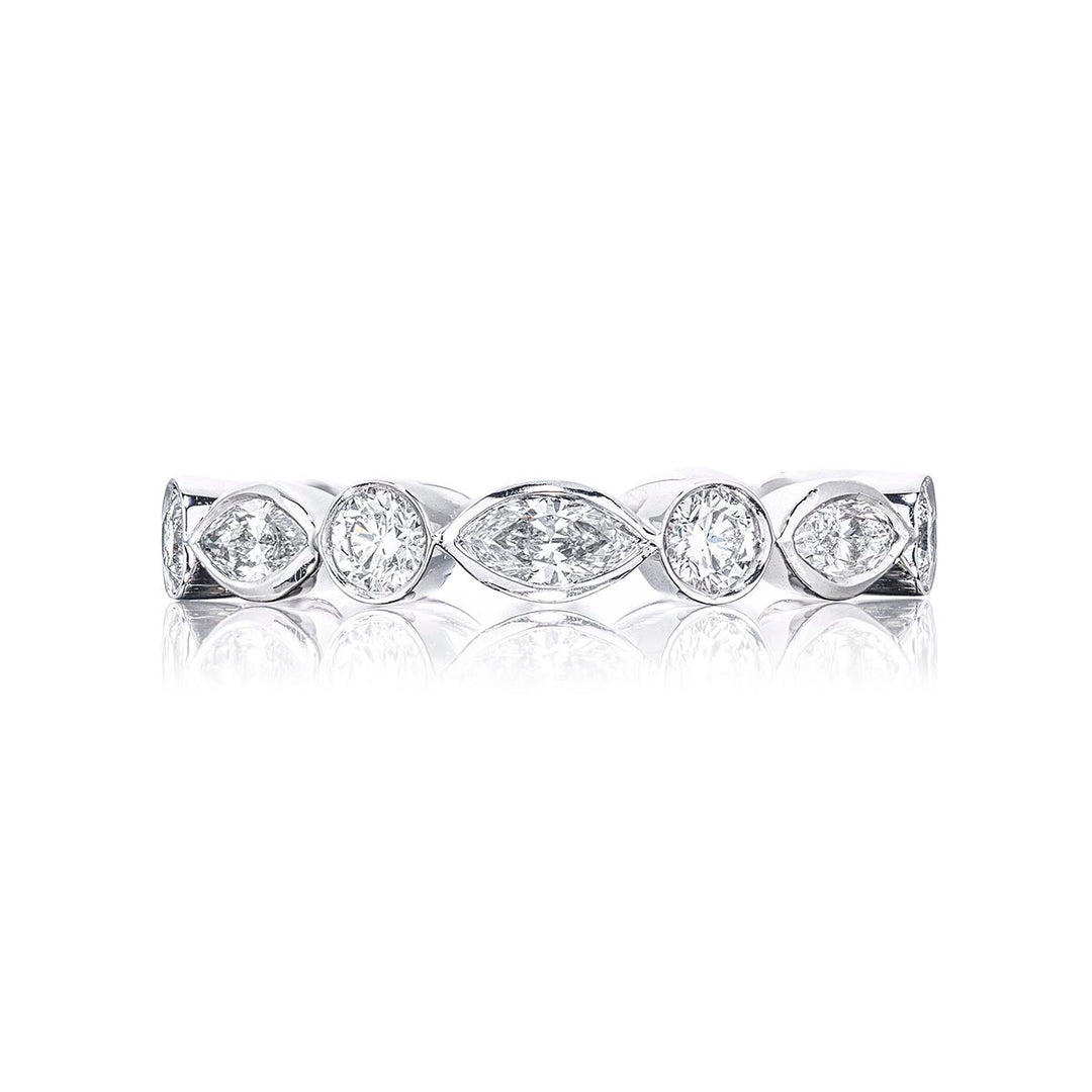 Diamond eternity band marquise and round diamonds