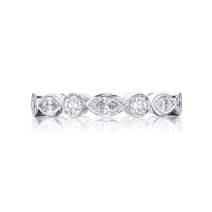 Diamond eternity band marquise and round diamonds
