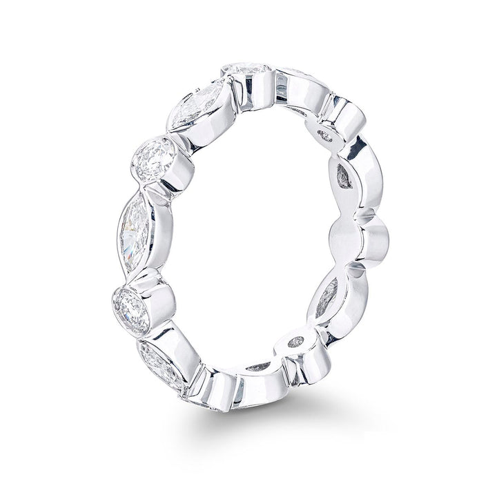 Diamond eternity band marquise and round diamonds