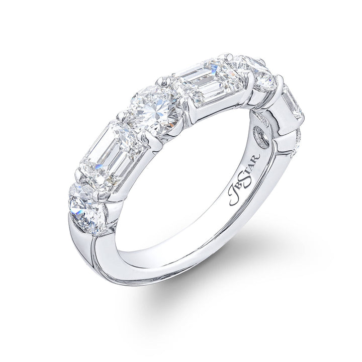 Elegance Elevated: Timeless Single-Row Diamond Wedding Band | Handcrafted in Platinum