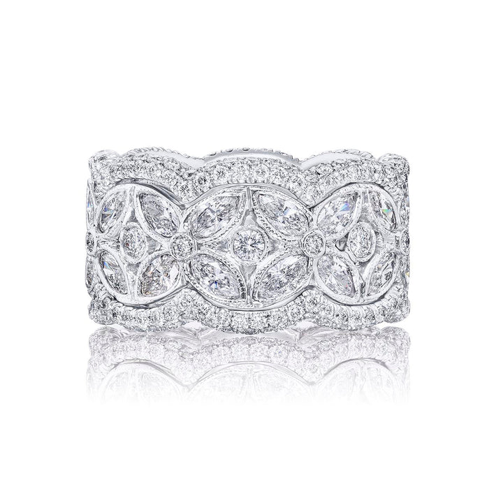 Diamond Eternity Band 3.71 ctw. Floral Design Marquise & Round