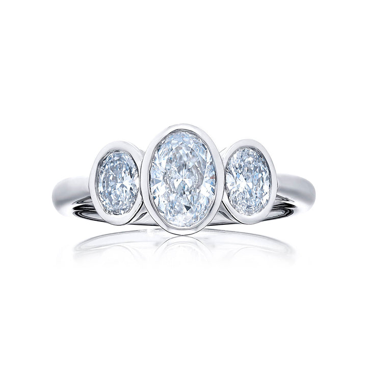 Dazzling Brilliance: Timeless 0.07 ct. GIA Certified Oval Diamond Ring in Platinum