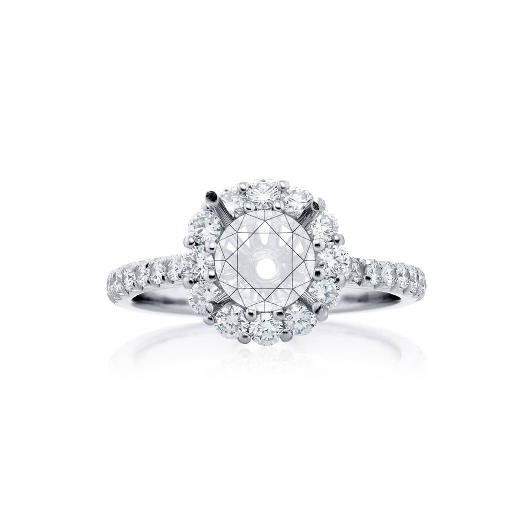 Diamond Engagement Ring 1.00 ct Halo Setting GIA Certified