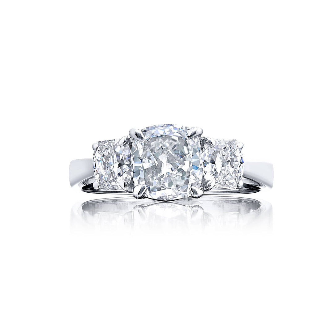 1.21 ct. GIA-Certified Cushion-Cut Diamond Ring with Cushion-Cut Accents in Platinum