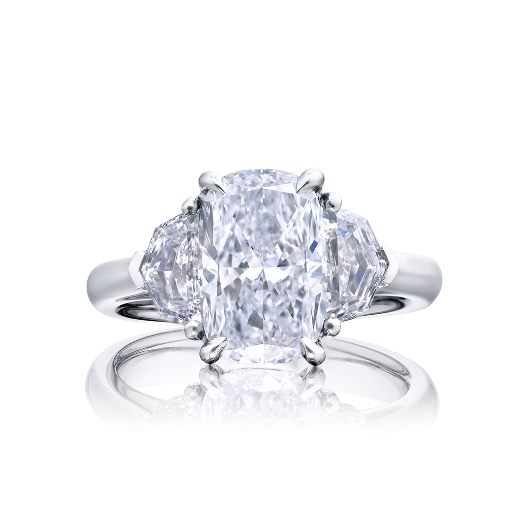3.01 ct GIA Certified Diamond Ring | Cushion-Cut Diamond with Epaulet Diamonds in Platinum | Dazzling Brilliance by Jb Star