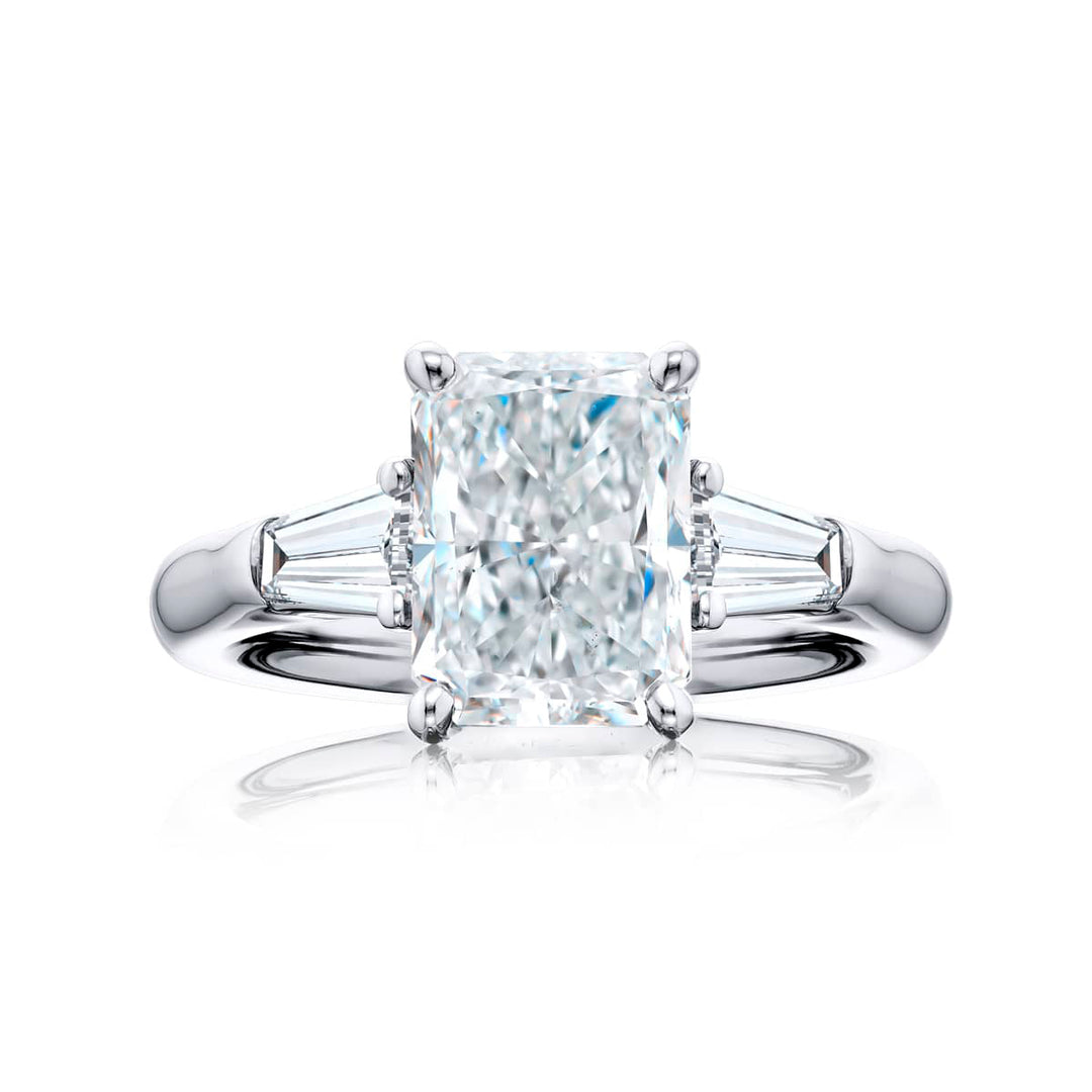 3.50 ct. GIA-Certified Radiant-Cut Diamond Ring with Tapered Baguettes