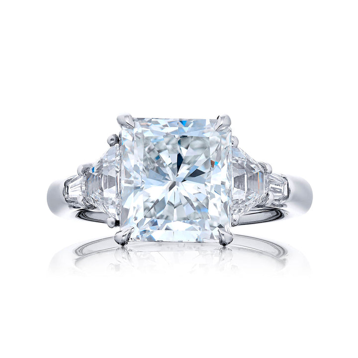 Platinum Radiant-Cut Diamond Certified Ring