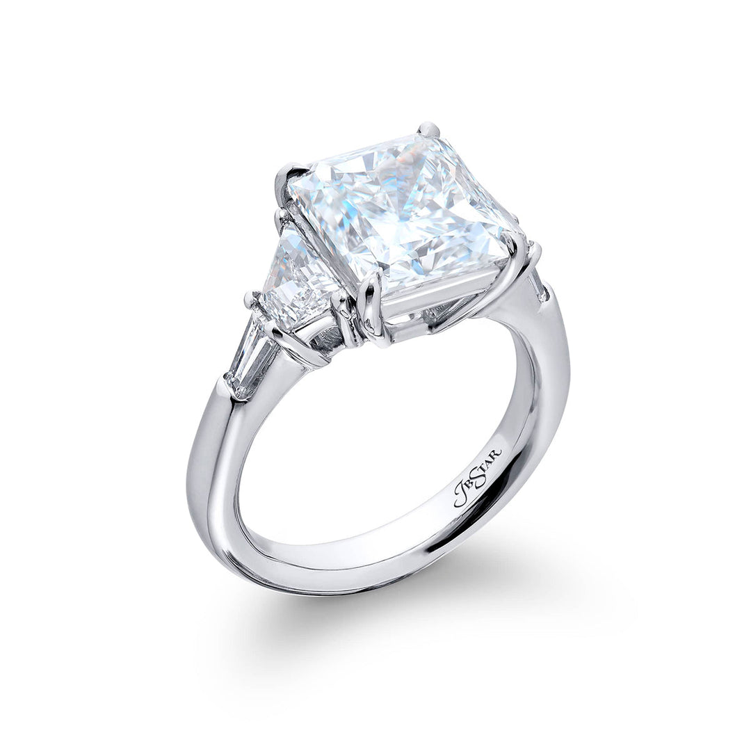 Platinum Radiant-Cut Diamond Certified Ring