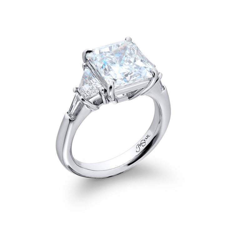 Platinum Radiant-Cut Diamond Certified Ring