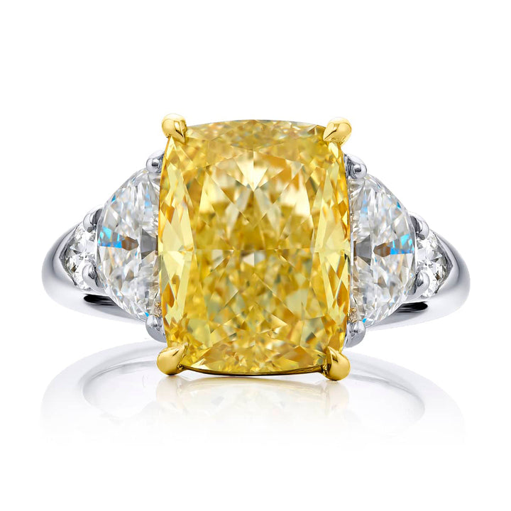 8.03 ct GIA Certified Cushion-Cut Diamond Engagement Ring | Half-Moon & Shield Diamonds in Platinum | Dazzling Design by Jb Sta
