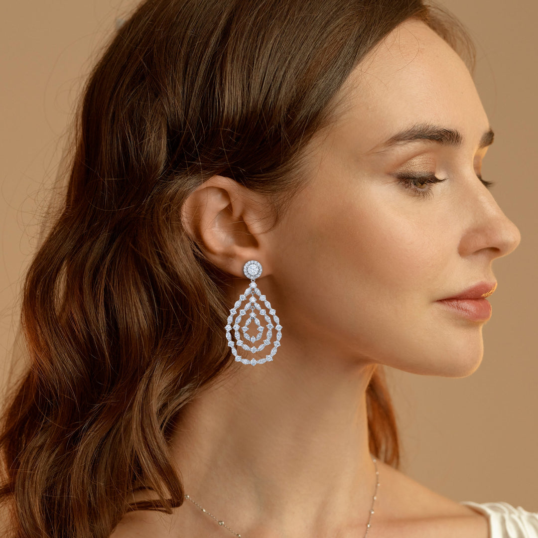 One-of-a-Kind Marquise & Round Diamond Earrings in Platinum