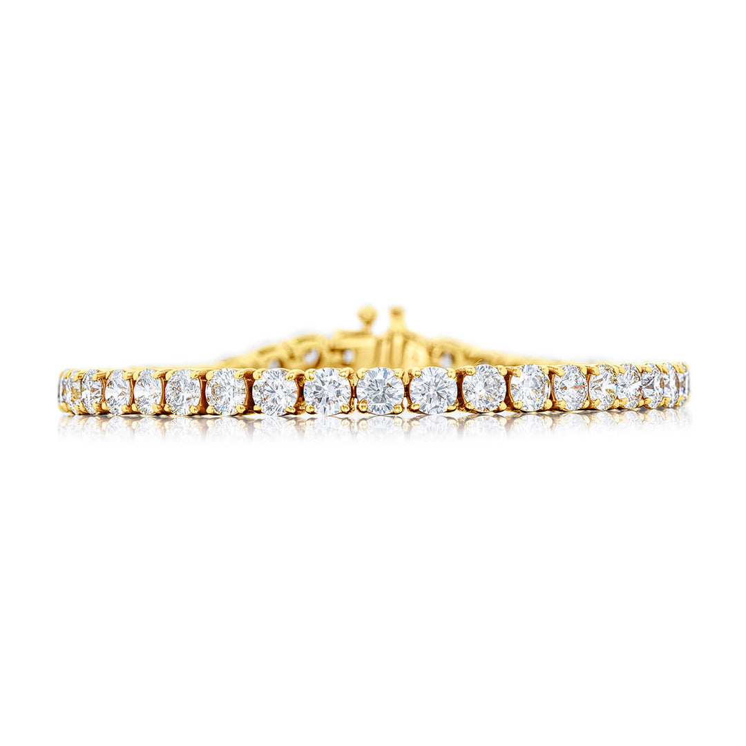 18K Yellow Gold Round Diamond Bracelet