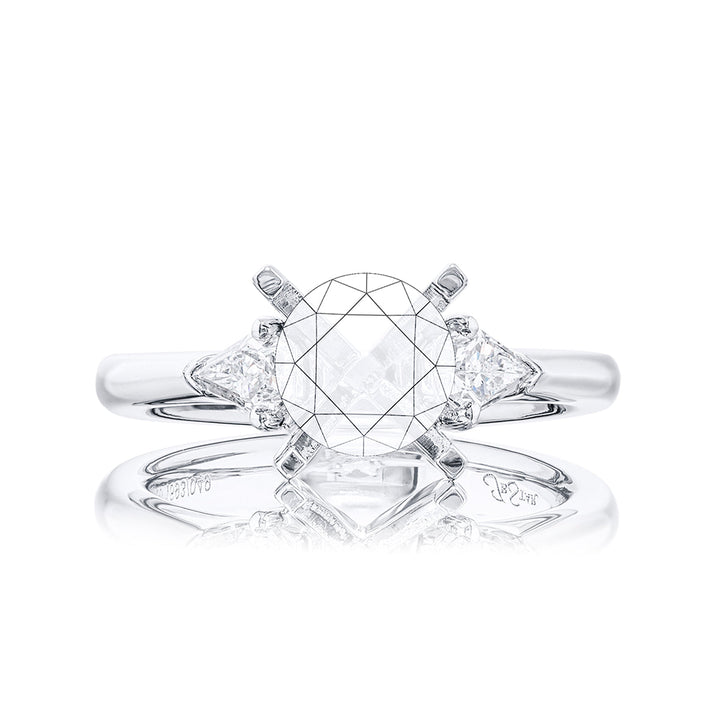 Diamond Semi Mount Ring Kite Cut Shared Prong Setting