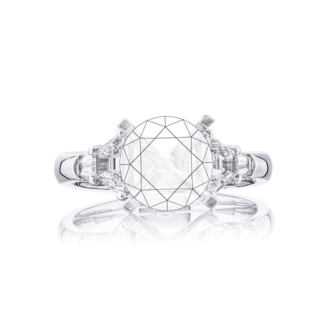 Diamond Semi-Mount Trapezoid & Tapered Baguette 0.90 ctw