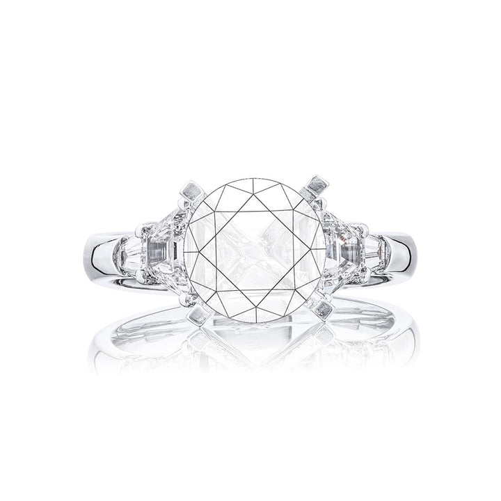 Diamond Semi-Mount Trapezoid & Tapered Baguette 0.90 ctw
