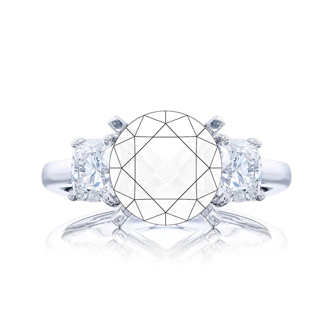 Diamond Semi Mount 1.00 ctw. Cushion Cut Shared Prong