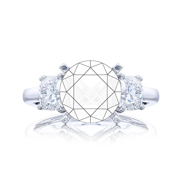Diamond Semi Mount 1.00 ctw. Cushion Cut Shared Prong