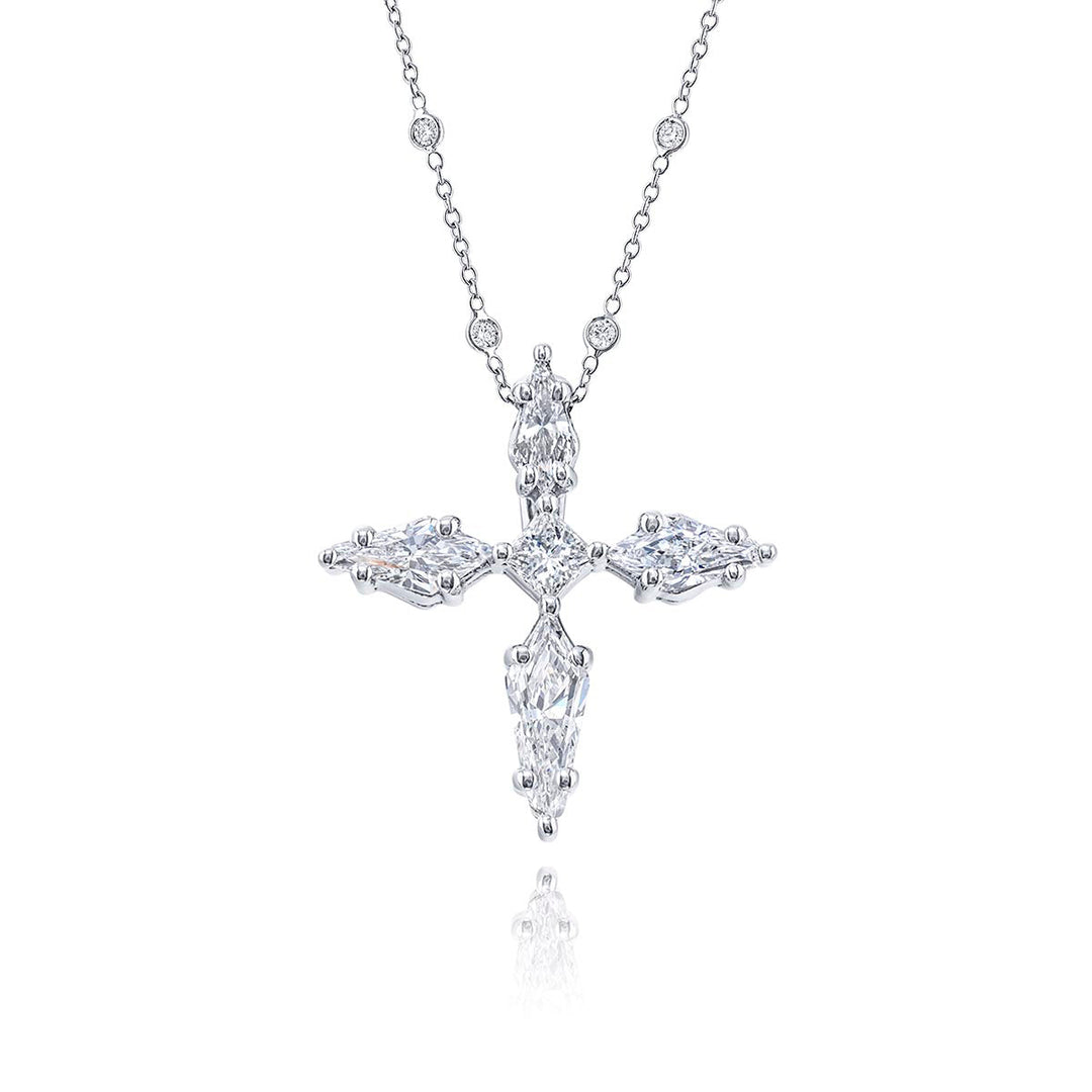 Exquisite Style: Our One-of-a-Kind Diamond Cross Pendant in Platinum