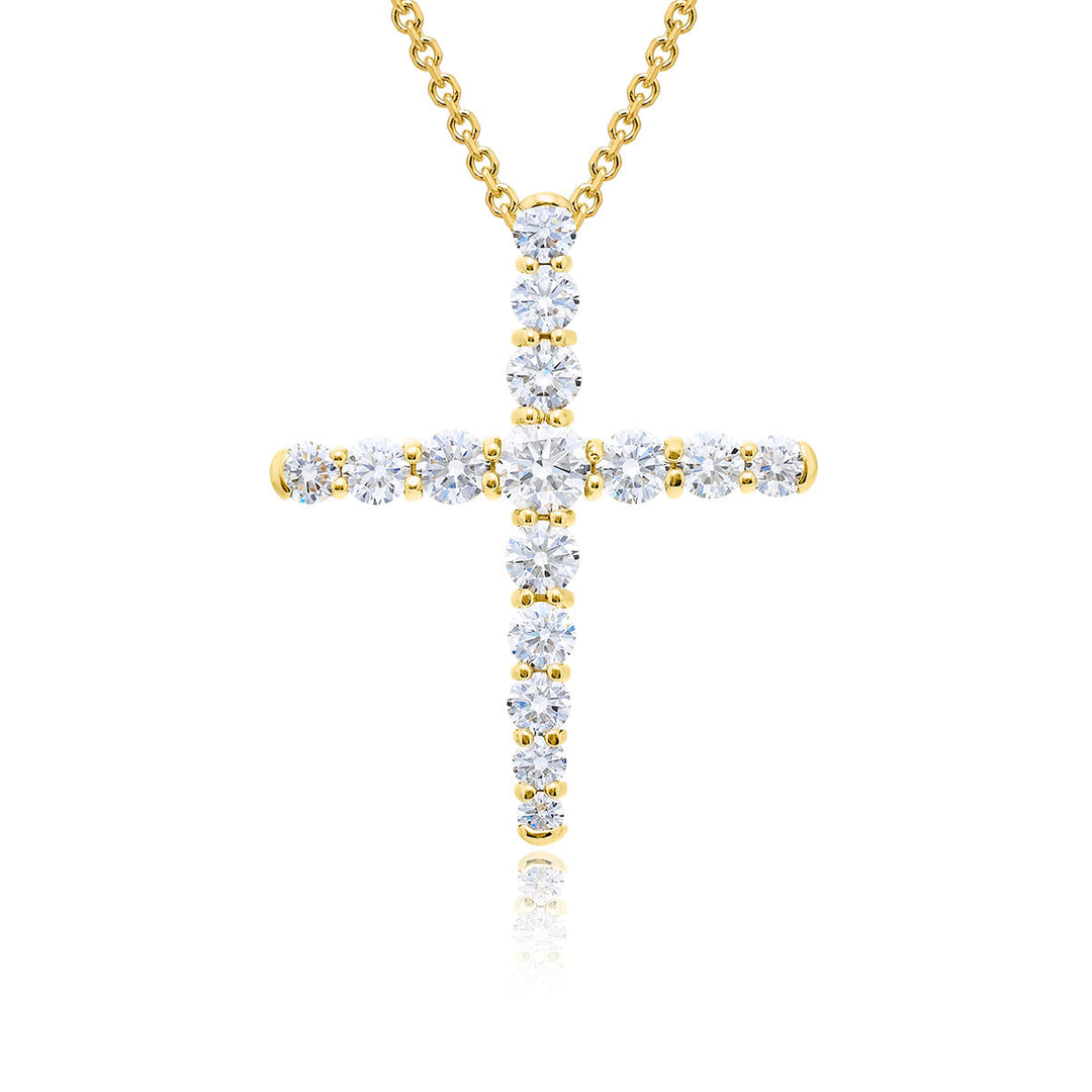Exquisite Style: Our Timeless Diamond Cross Pendant in 18K Yellow Gold