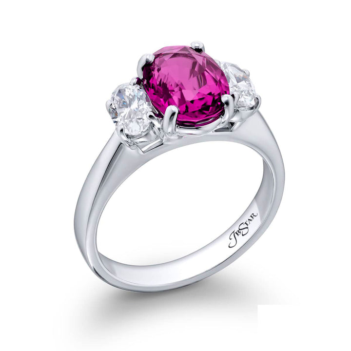 2.54 ct. GIA-Certified No-Heat Pink Sapphire & Diamond Ring in Platinum