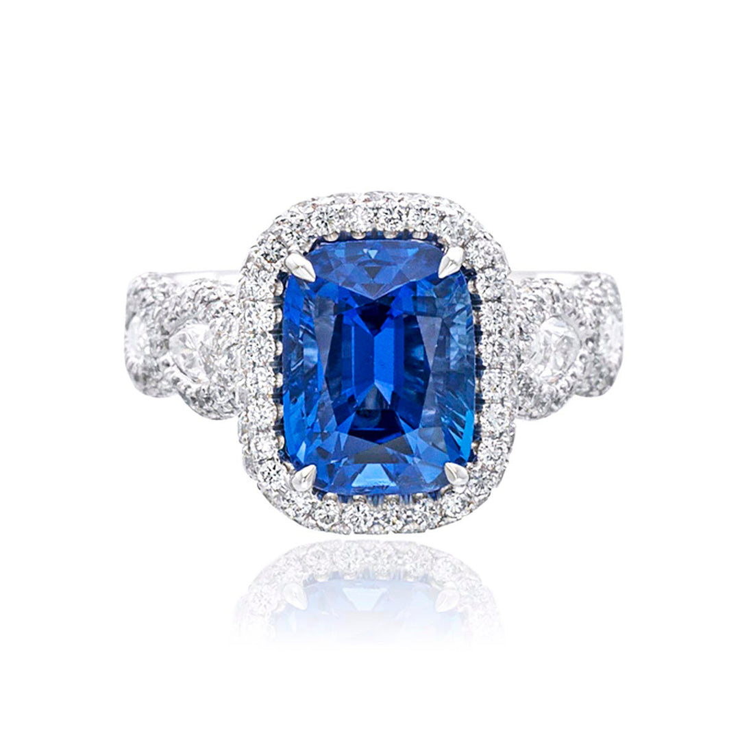4.05 ct. Certified Pink Spinel & Diamond Ring in Platinum