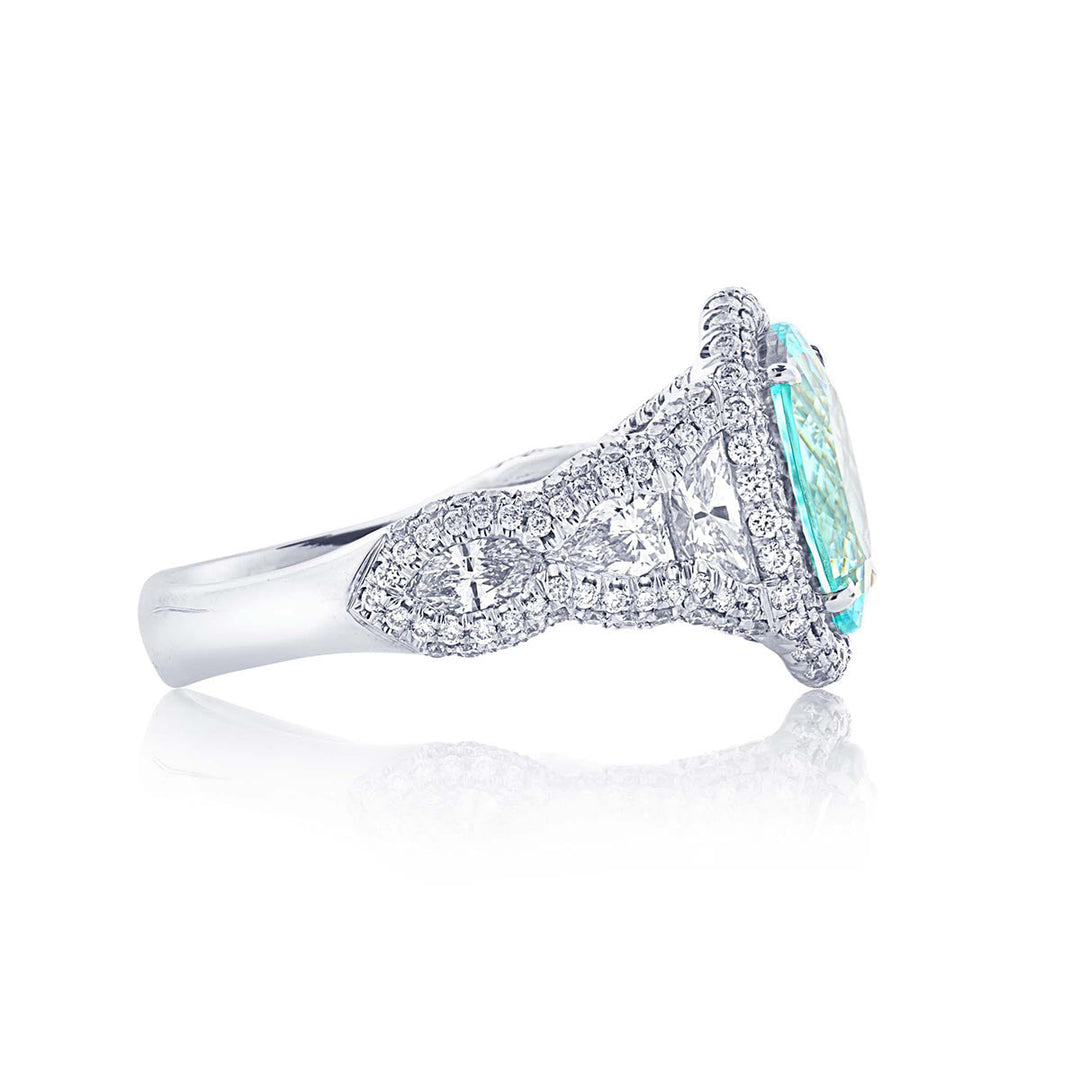 4.48 ct. Oval Amethyst & Diamond Ring in Platinum