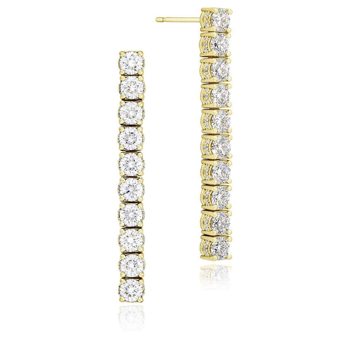 Round Diamond Drop Earrings