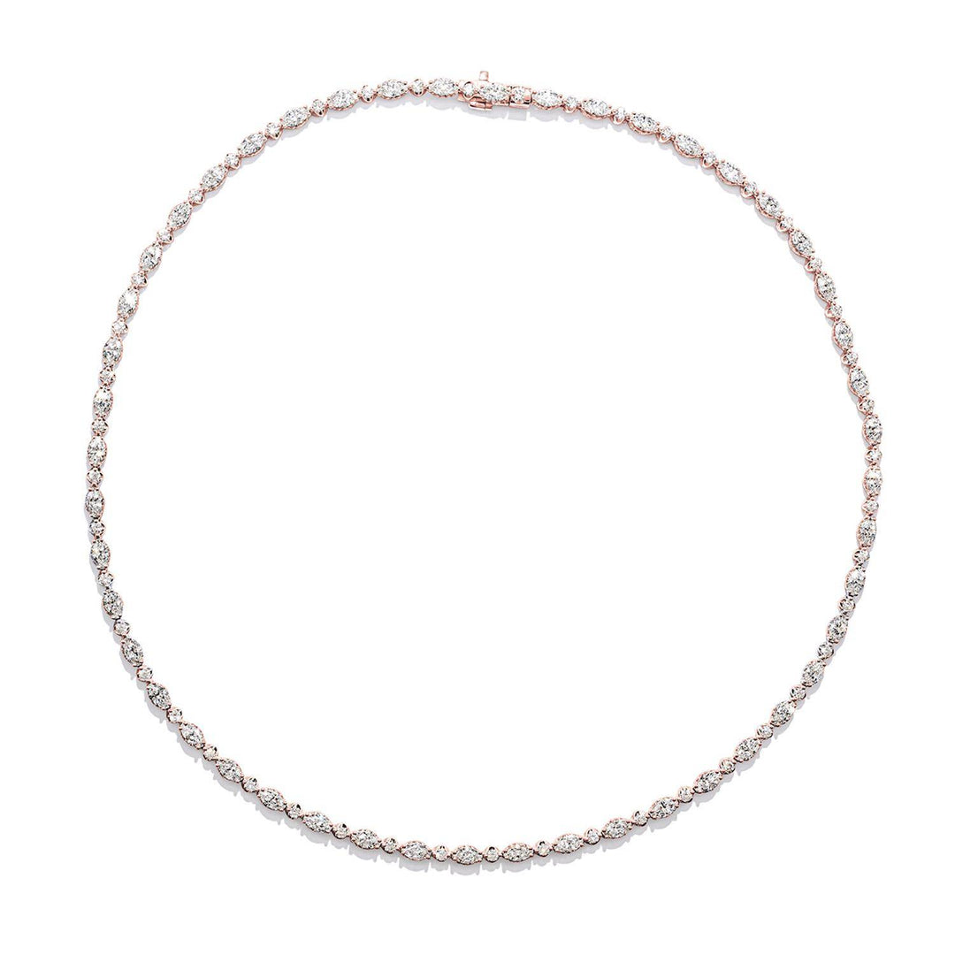 Mixed Diamond Tennis Necklace
