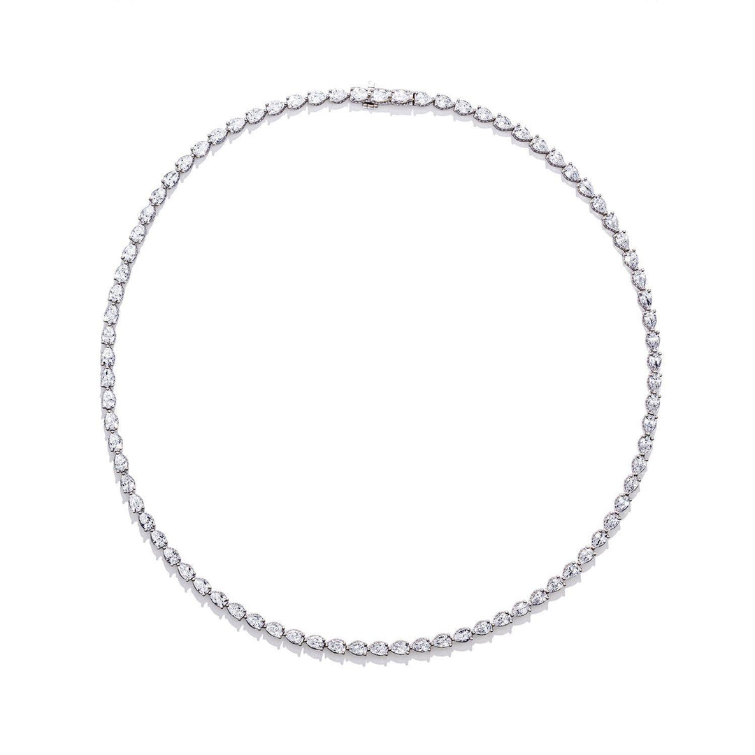 Pear Diamond Tennis Necklace