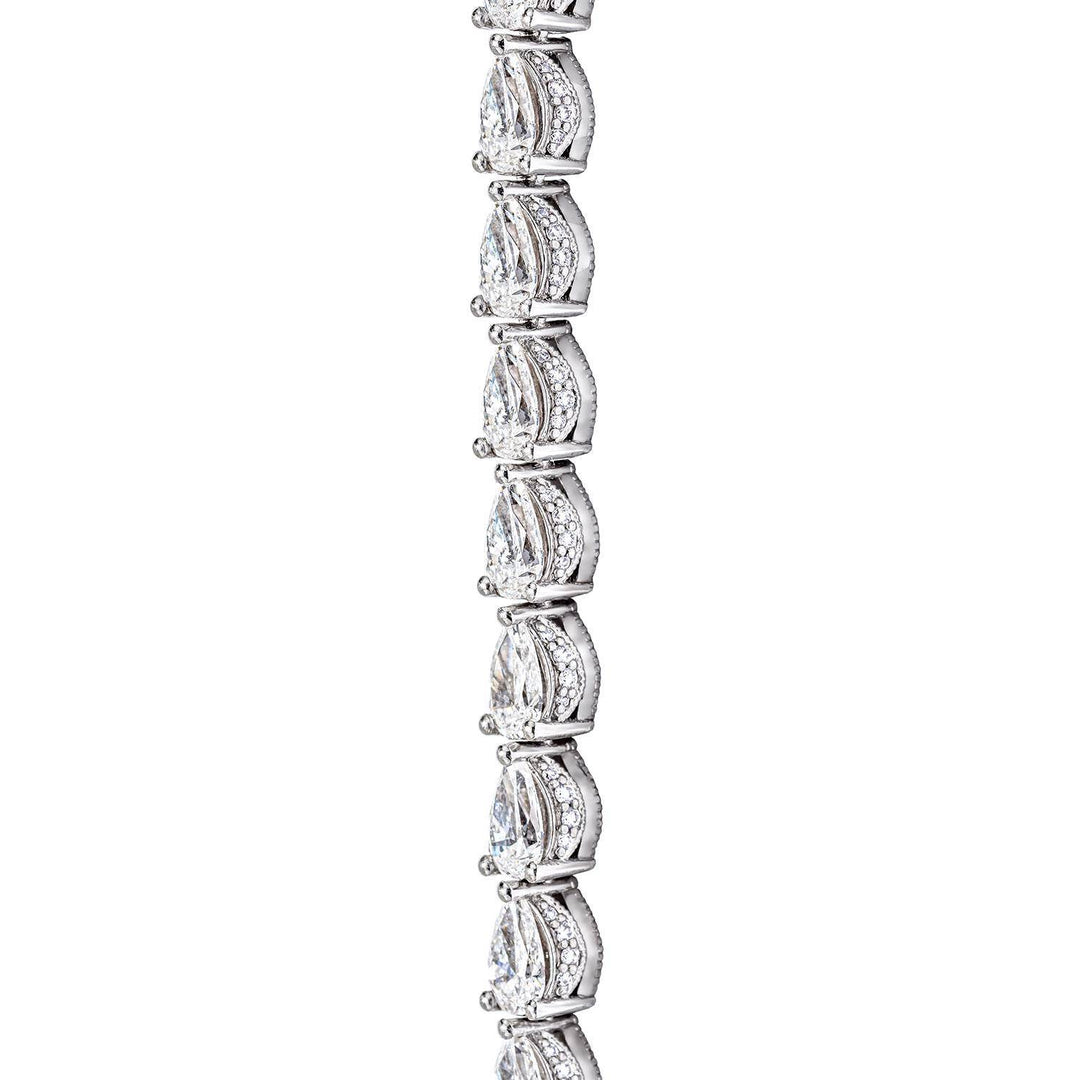 Pear Diamond Tennis Necklace