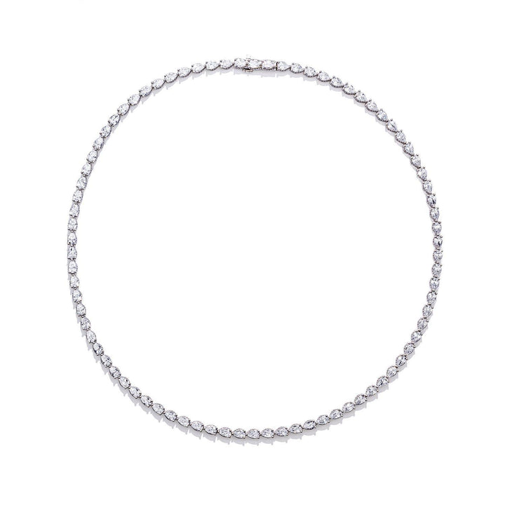 Pear Diamond Tennis Necklace