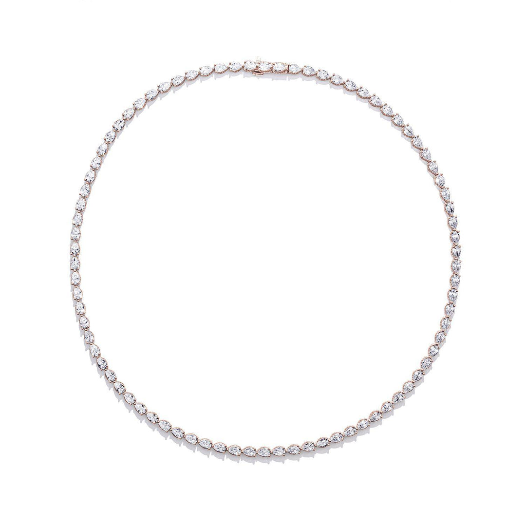 Pear Diamond Tennis Necklace