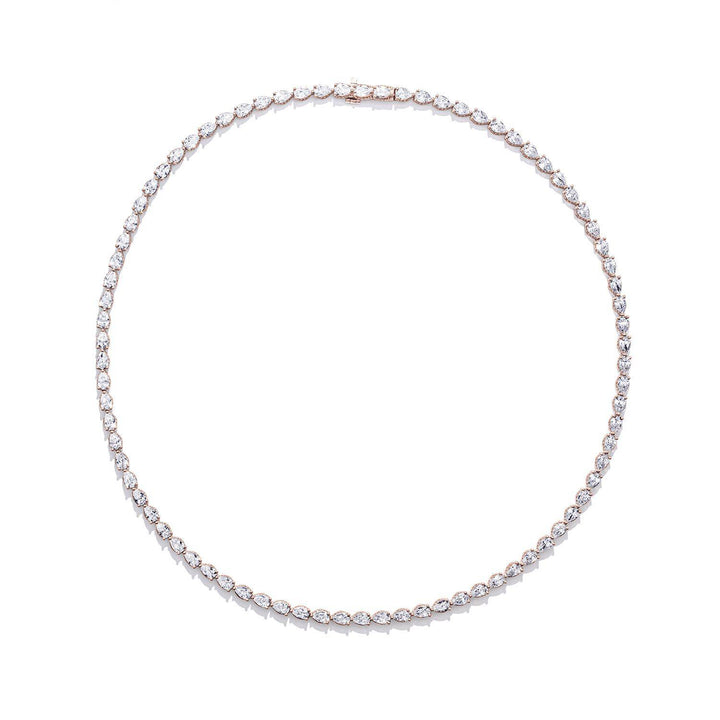 Pear Diamond Tennis Necklace