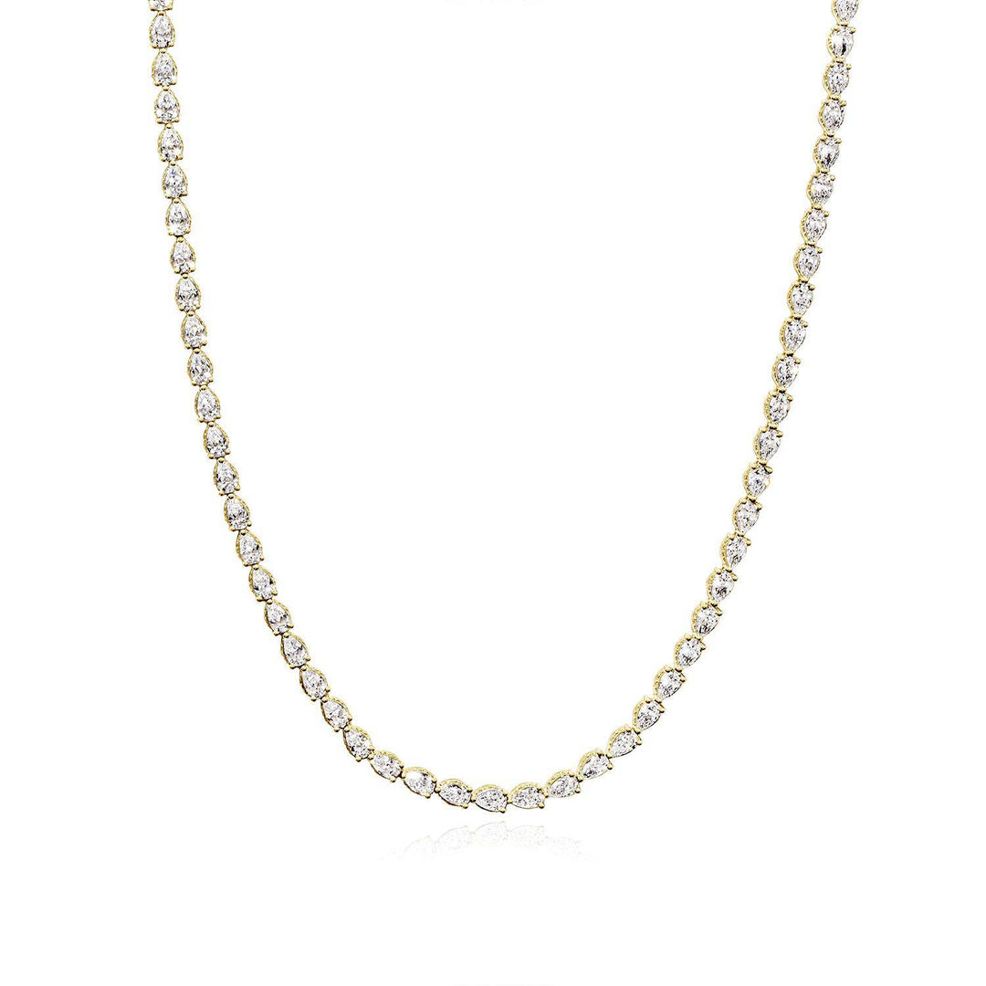 Pear Diamond Tennis Necklace